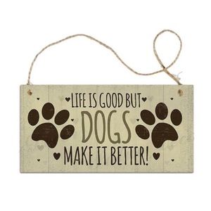 Dog themed wood decor two signs